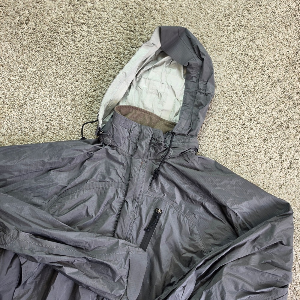 REI Rain Jacket Women S Gray Ripstop Hooded Gorpcore Hiking Coat Lightweight